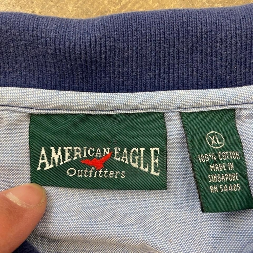 Vintage American Eagle Outfitters Plaid Earth Toned Longsleeve Polo 90s Size XL - Picture 3 of 6